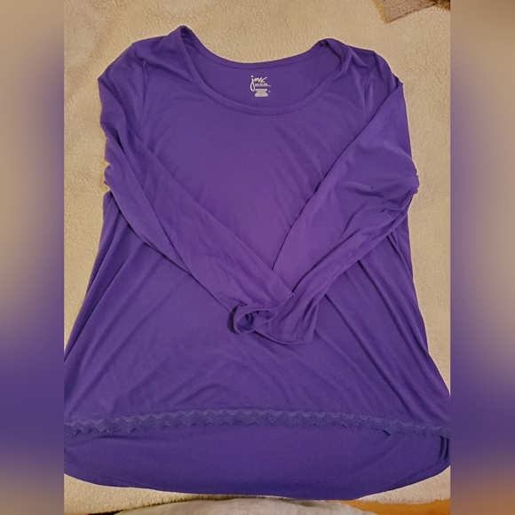 Just My Size Tops - Womens JMS high/low long sleeved t-shirt.  Purple.. Size 2x.  NWOT